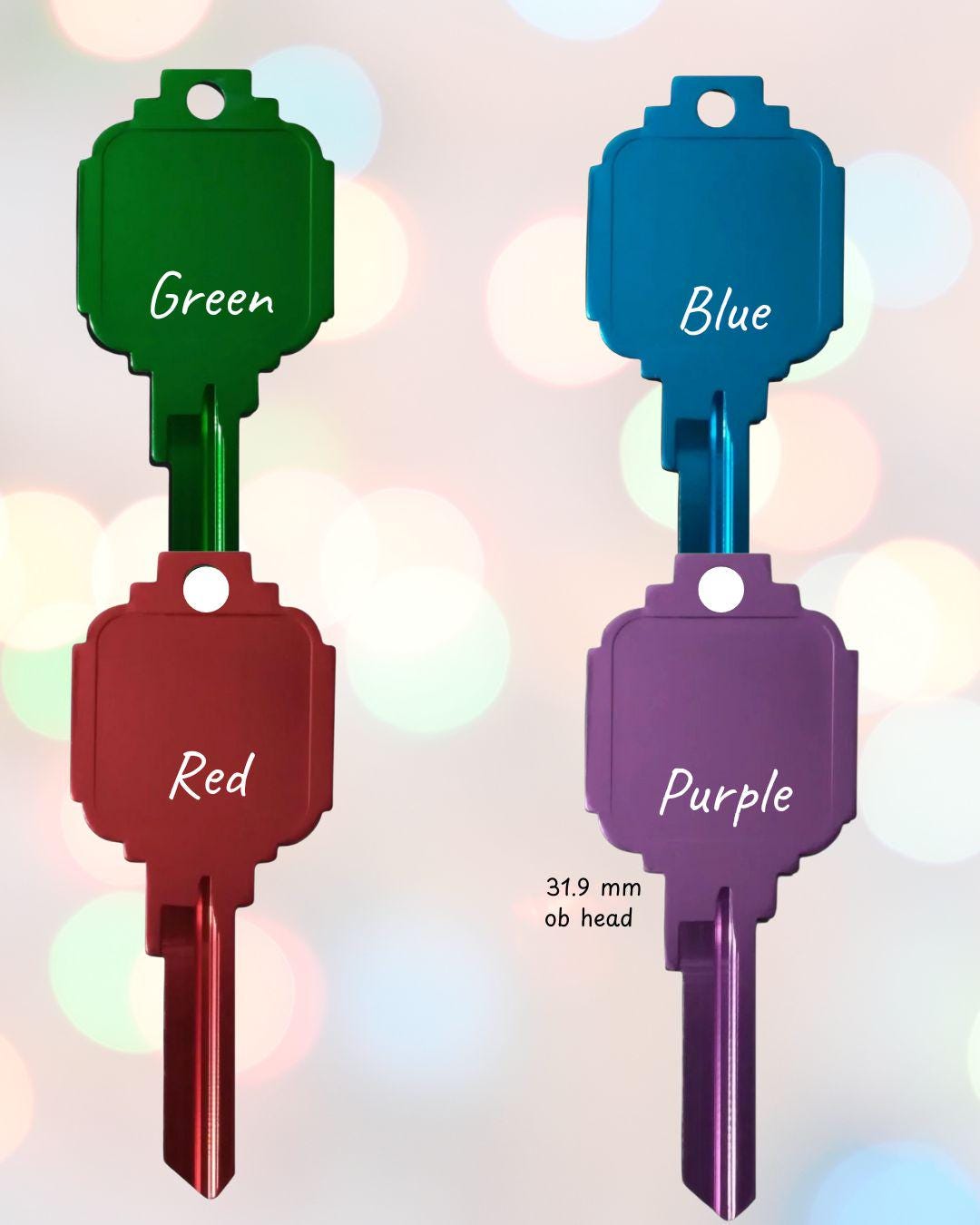 Beach Lover's Large House Key Personalized Anodized Aluminum Custom Engraved Kwikset Summer Time