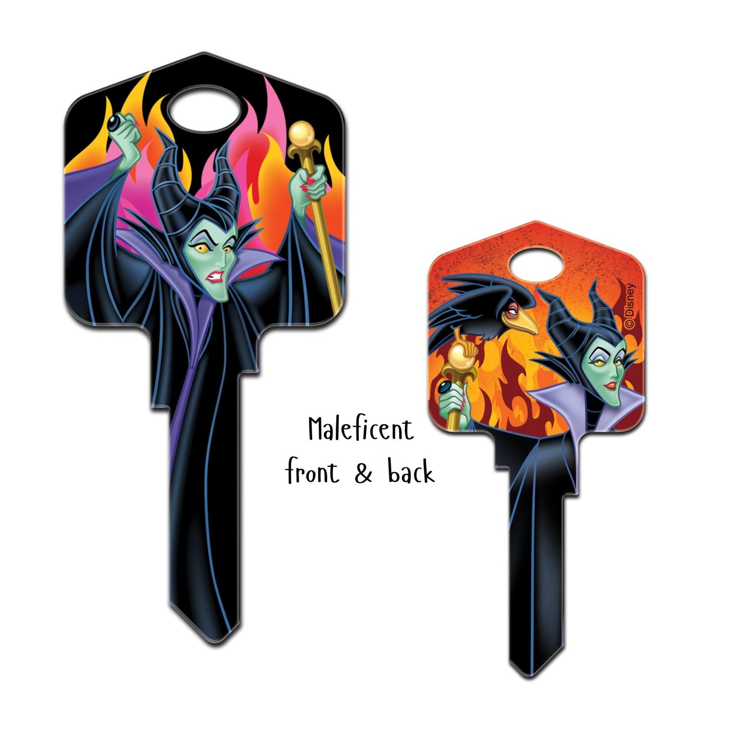 Villianess uncut House Key blank or cut by code Evil Queen, Cruella, Maleficent, Ursula or Red Queen