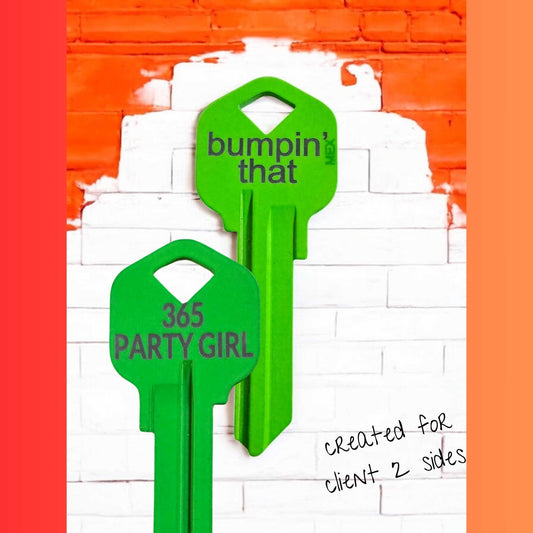 Personalized Neon House Key: Laser Engraved Aluminum Blank
