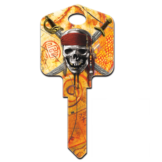 Disney Pirates of the Caribbean Skull Cross Swords Zombie Uncut House Key blank