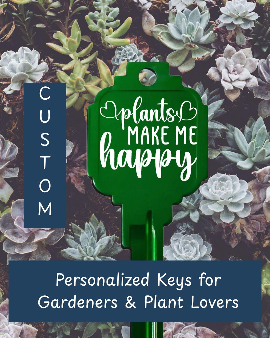 Personalized Gardening Key: Laser Engraved  Home or Office Key Blank  Kwikset KW1/KW10/#66
