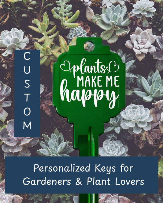 Personalized Gardening Key: Laser Engraved  Home or Office Key Blank  Kwikset KW1/KW10/#66