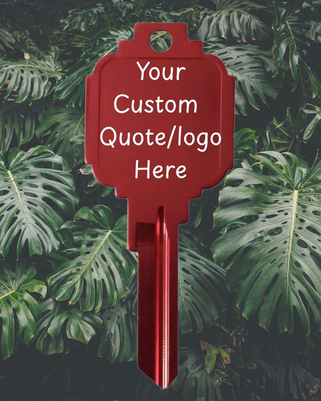 Personalized Gardening Key: Laser Engraved  Home or Office Key Blank  Kwikset KW1/KW10/#66