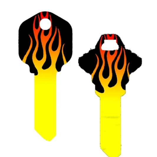 Hot Rod Flames Uncut House Key Blank Home or Office