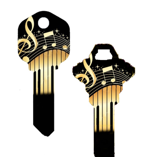 Musical Notes Musician Uncut House Key Blank Home or Office