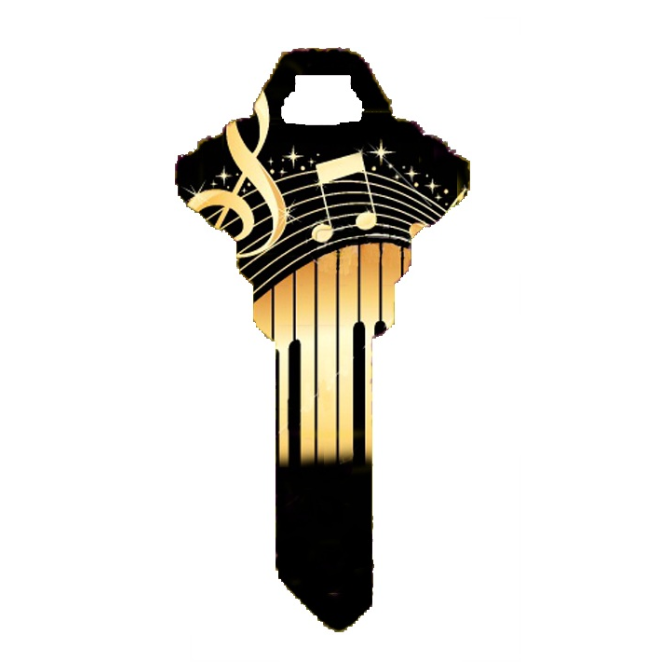 Musical Notes Musician Uncut House Key Blank Home or Office